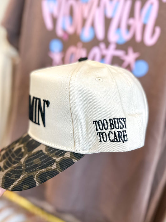 Mommin' Vintage Trucker Hat - Cheetah