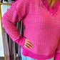 Callie Contrast Stitch Sweater - Hot Pink
