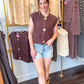Beverly Button Knit Vest Top - Brown