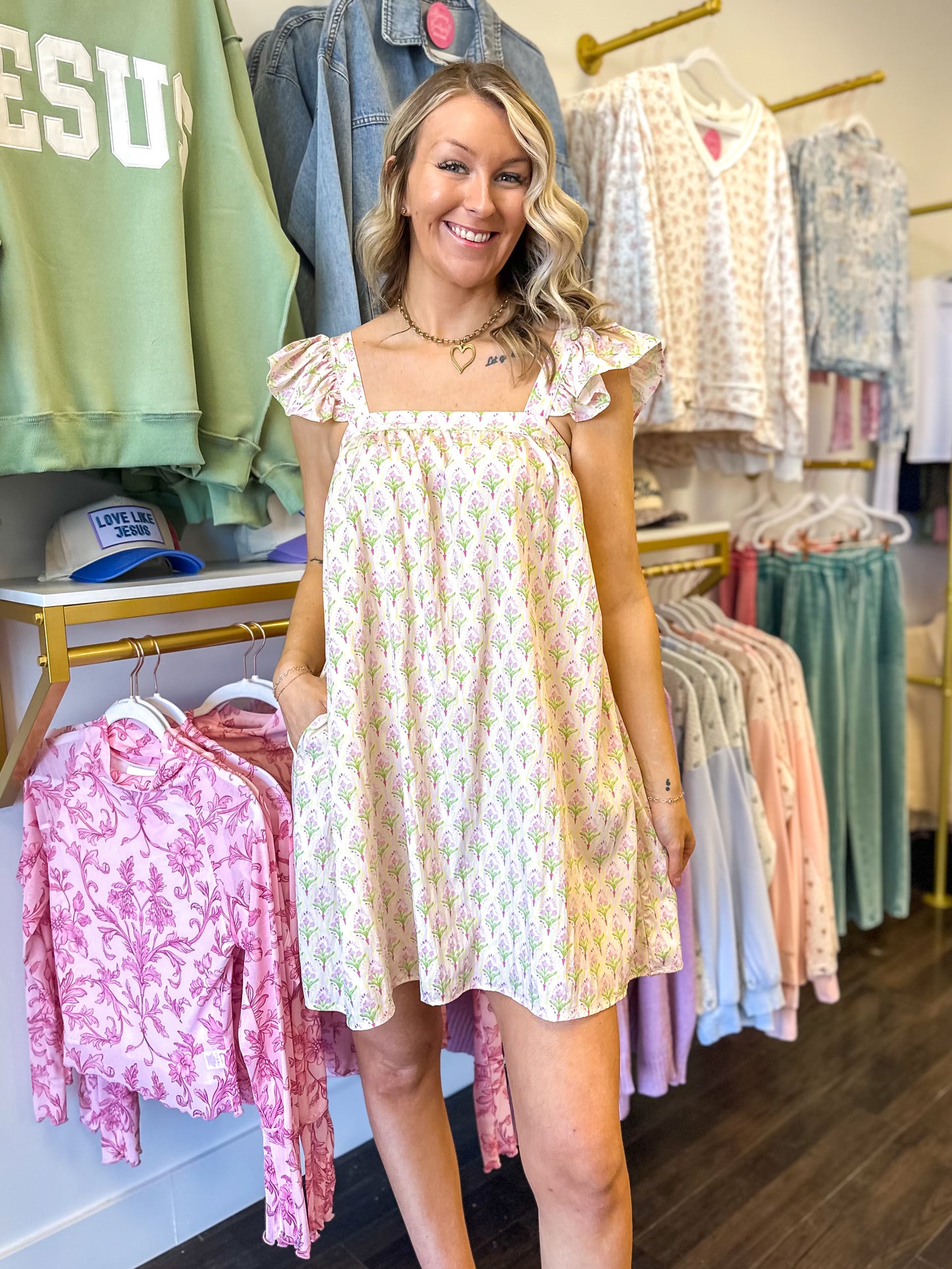 Flora Folk Mini Dress