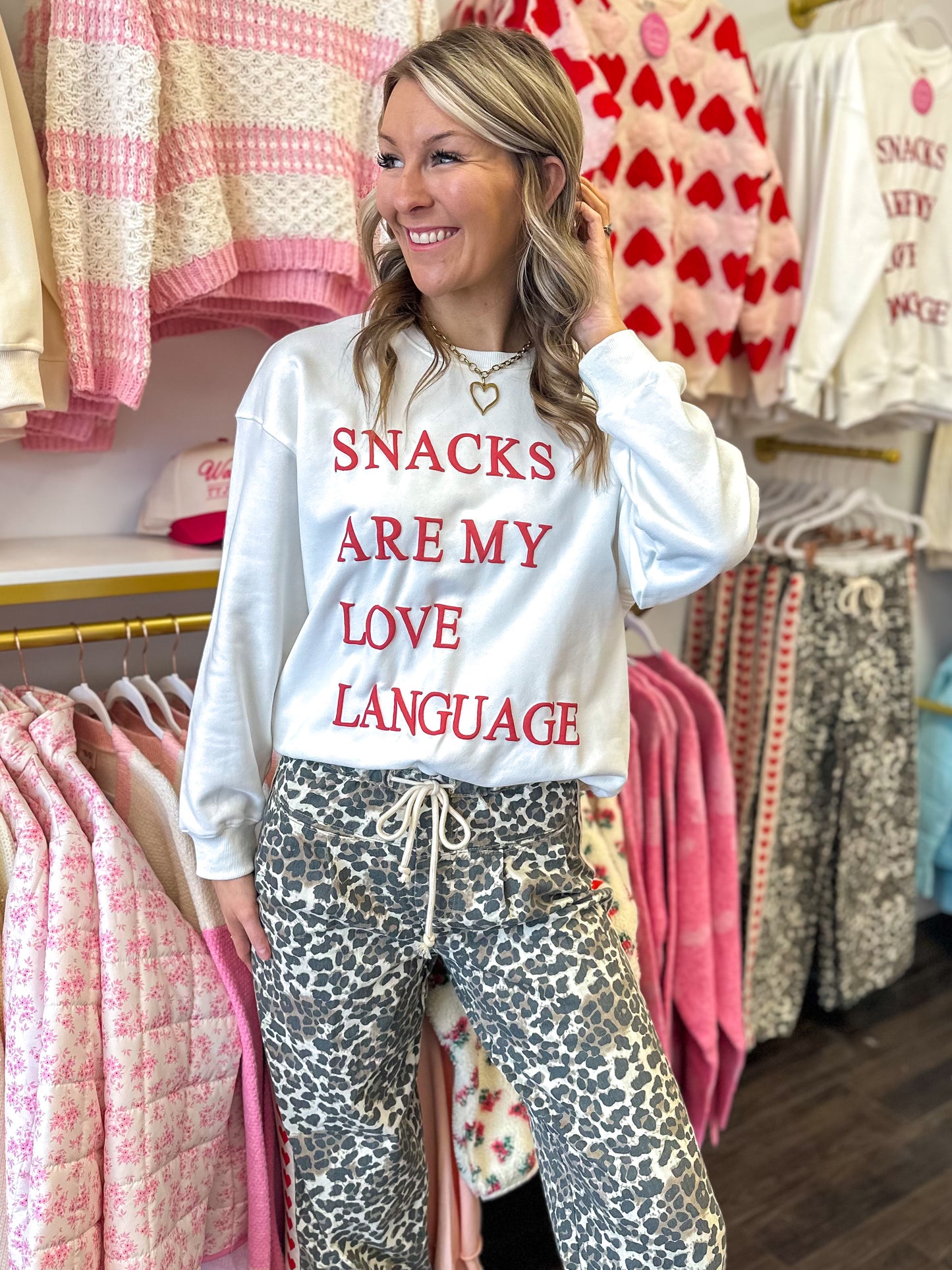 Snacks Are My Love Language Pullover