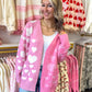 Cupid's Crush Heart Color Block Cardigan