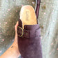 CORKY'S: Distracted Chocolate Faux Suede Clogs
