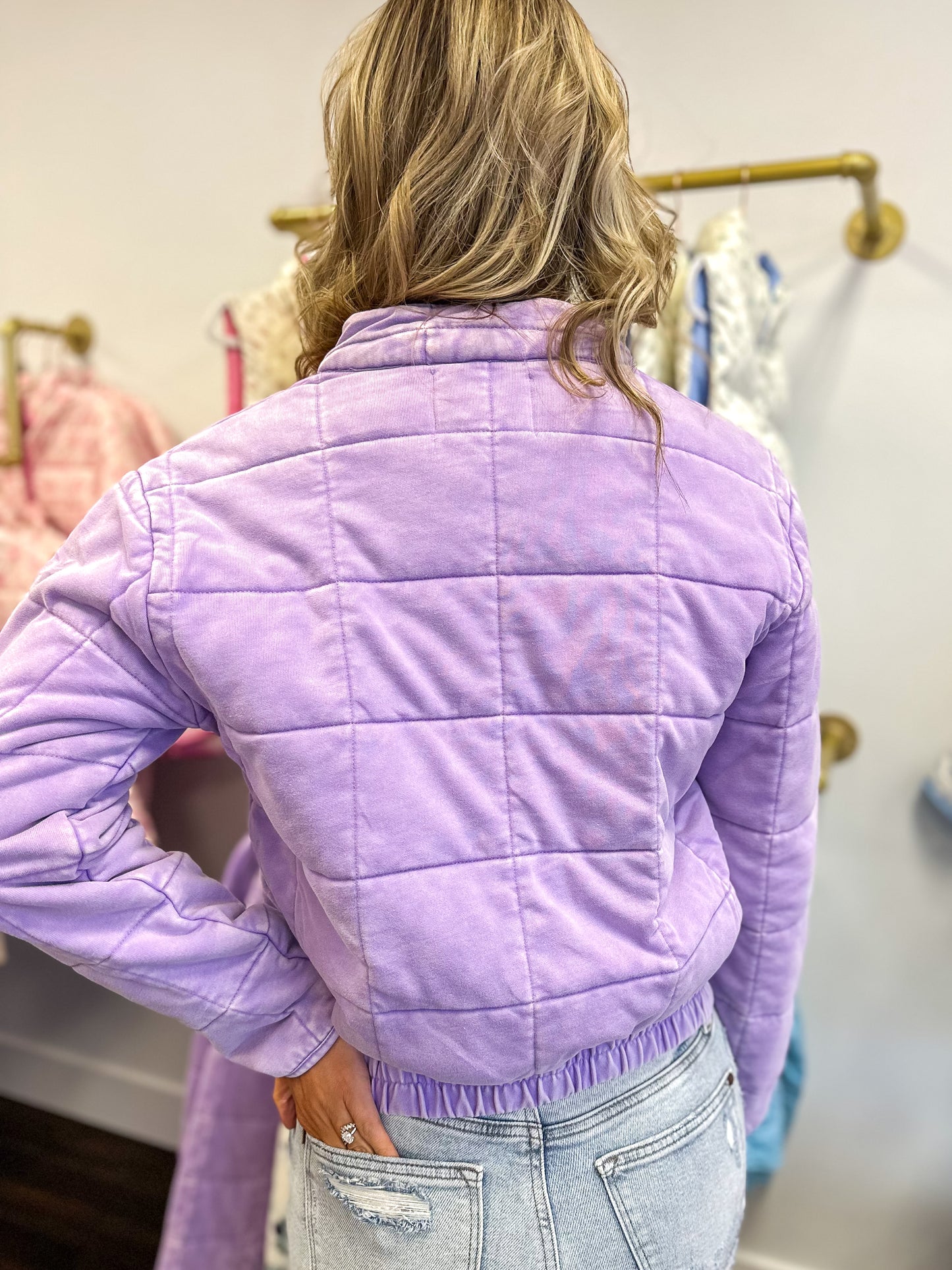 Waverly Washed Quilted Jacket - Lavender