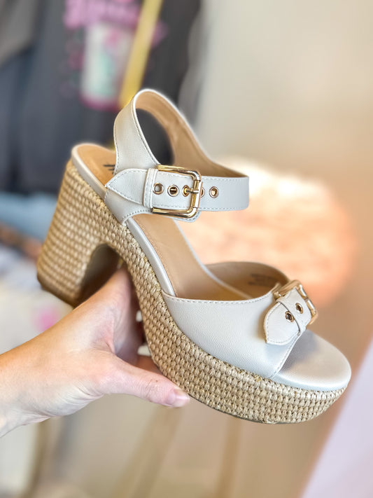 CORKY'S: Daddy's Money Chunky Block Heel - Ivory