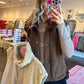 Bailey Button Down Fleece Sherpa Vest - Coco