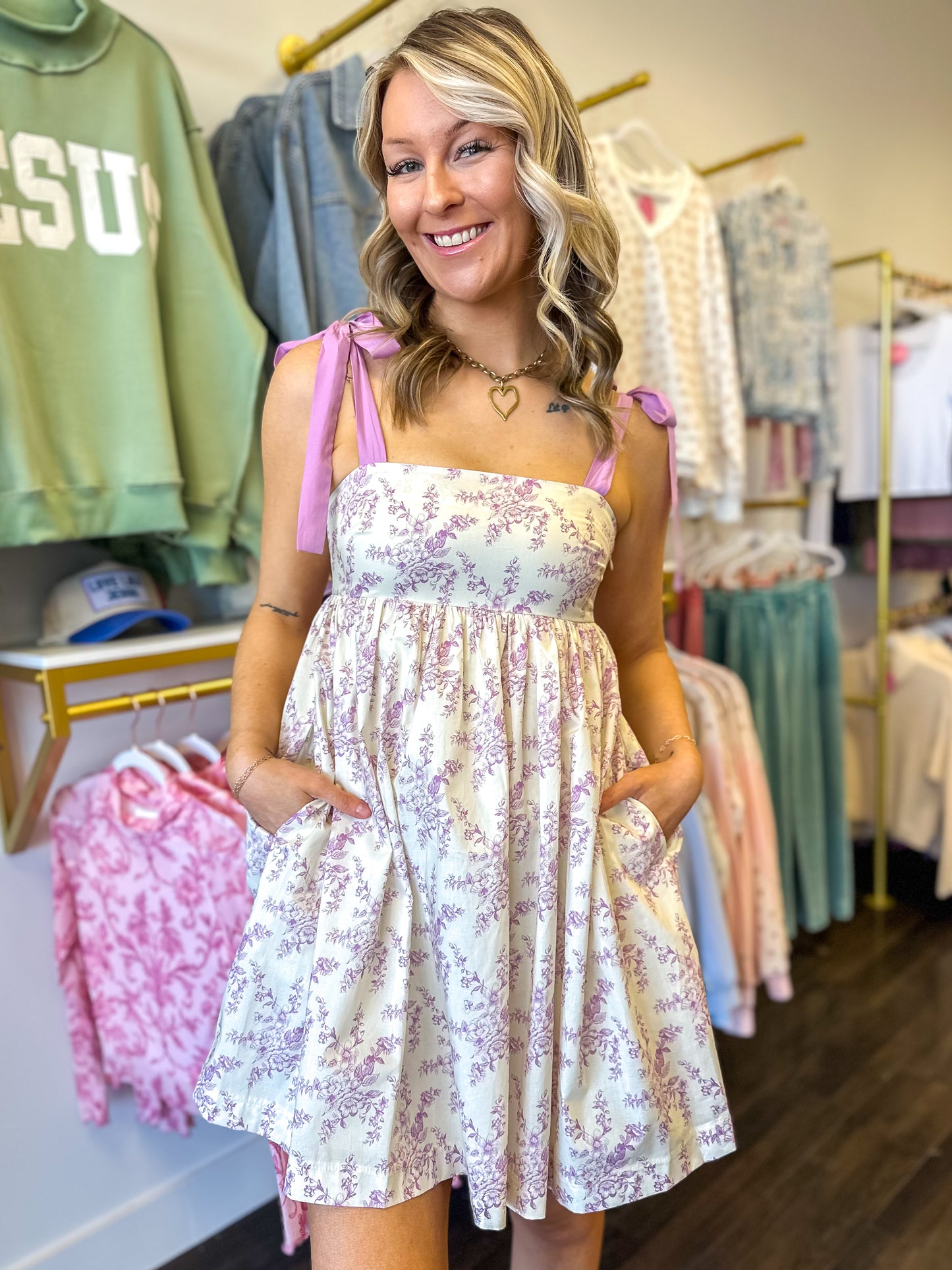 Talia Tie Strap Floral Mini Dress