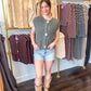 Beverly Button Knit Vest Top - Pine Wood