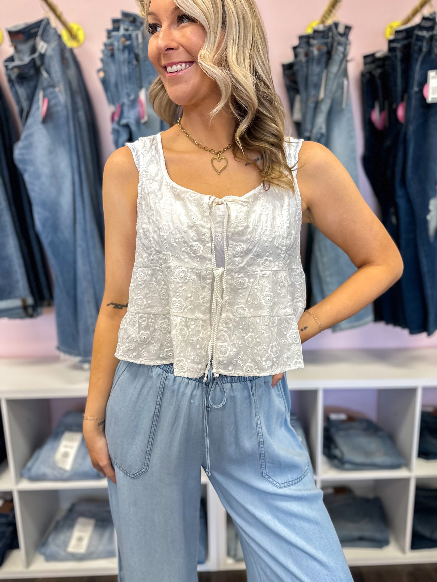 Reese Ruffle Tie Top