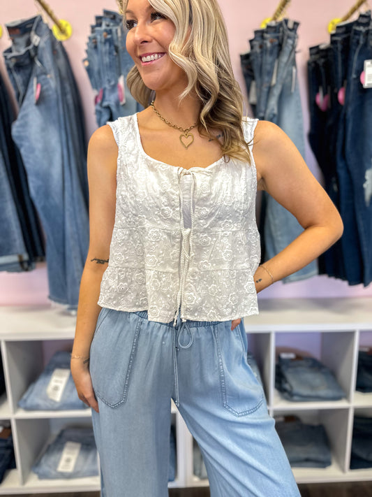 Reese Ruffle Tie Top