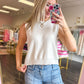 Brielle Bow Back Sweater Top - Cream/Black