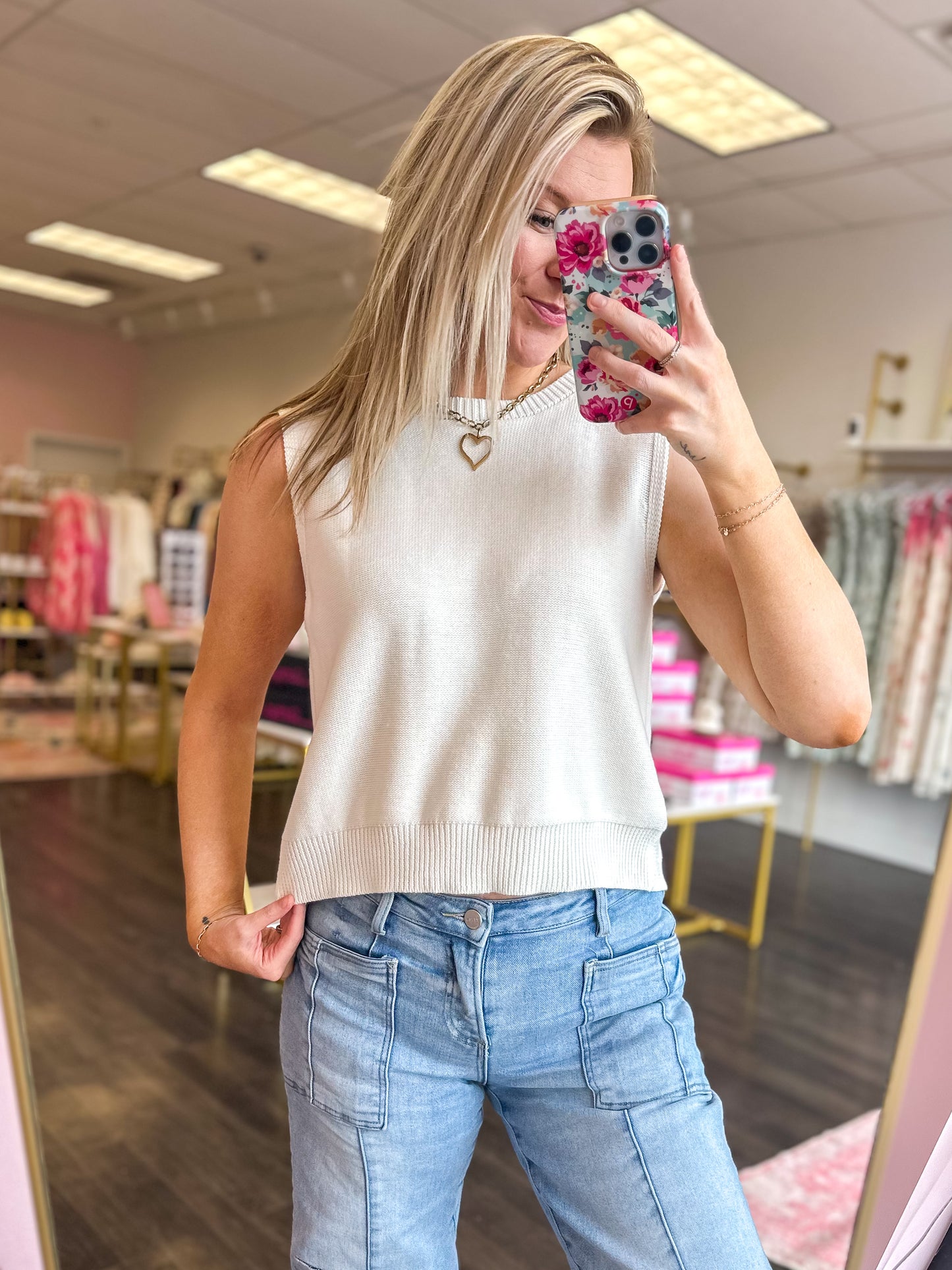 Brielle Bow Back Sweater Top - Cream/Black