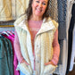 Bailey Button Down Fleece Sherpa Vest - Beige