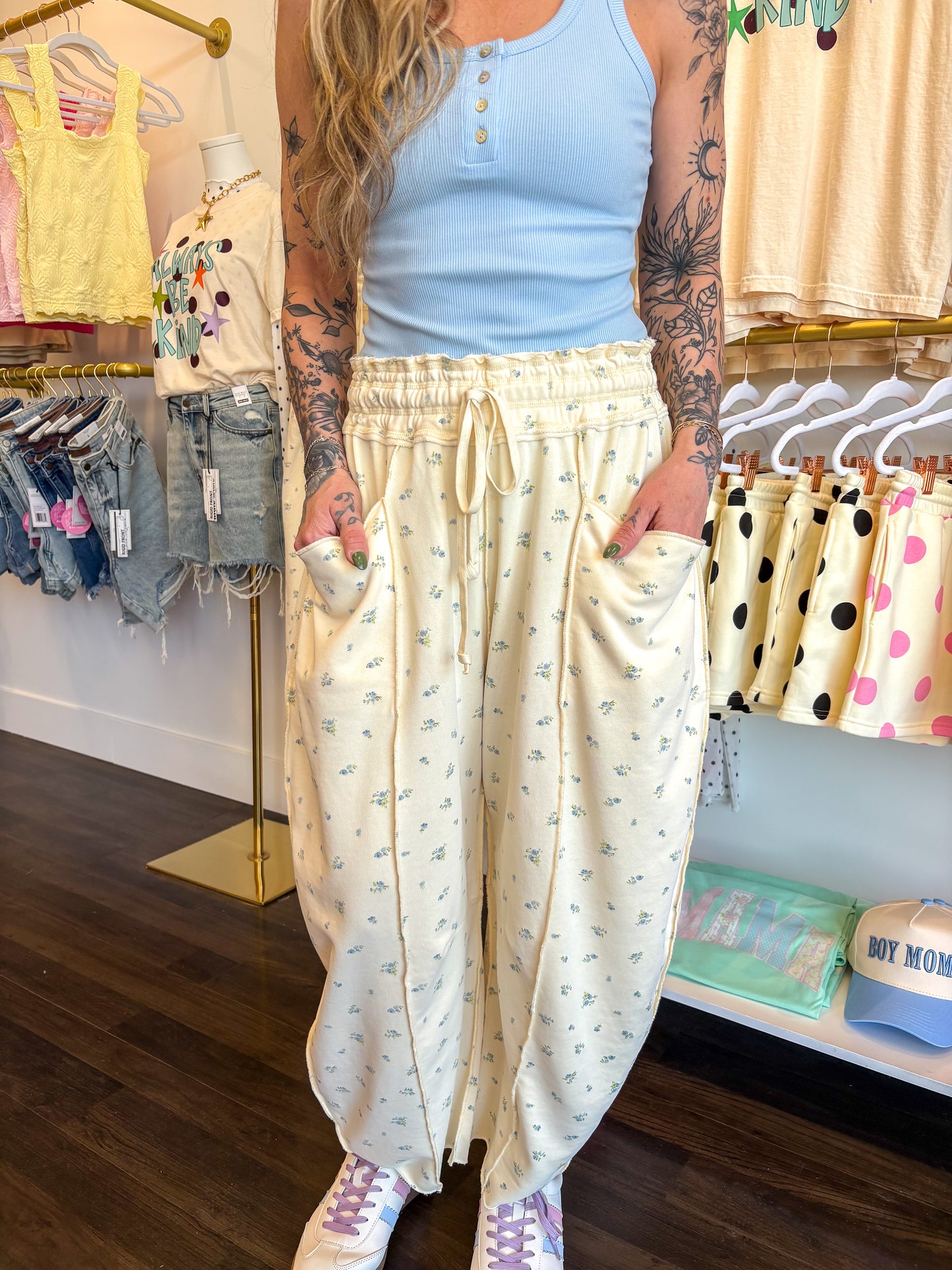 Wildflower Weekend Barrel Pants - Butter Yellow