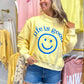 Life Is Good Reversible Mock Neck Crop Sweatshirt
