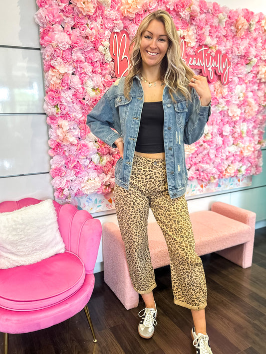 Blakely Barrel High Rise Leopard RISEN Jeans