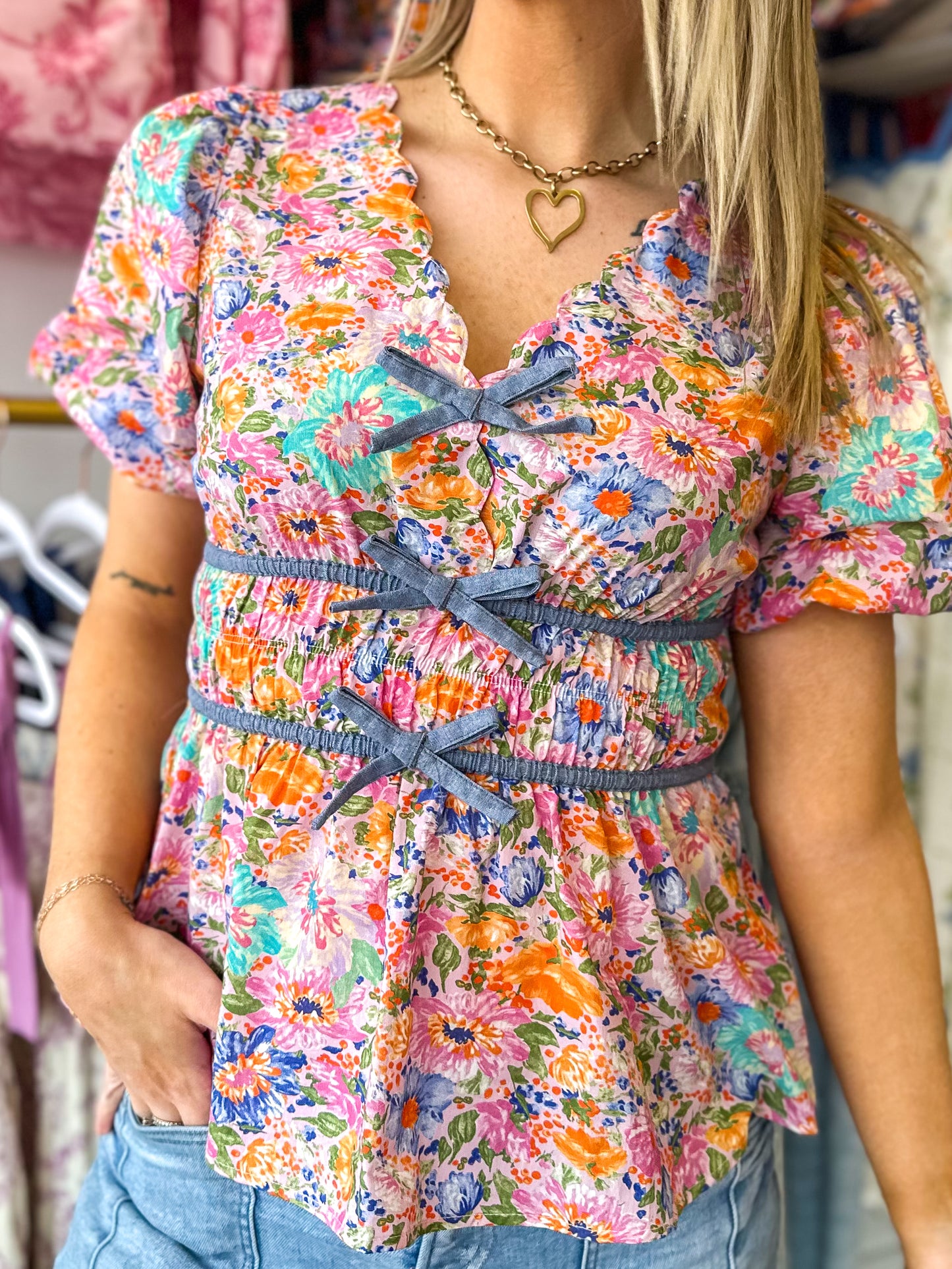 Blossom Breeze Tie Blouse