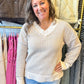 Callie Contrast Stitch Sweater - Cream