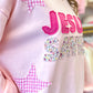 Jesus Saves Patchwork Crewneck - Icy Pink