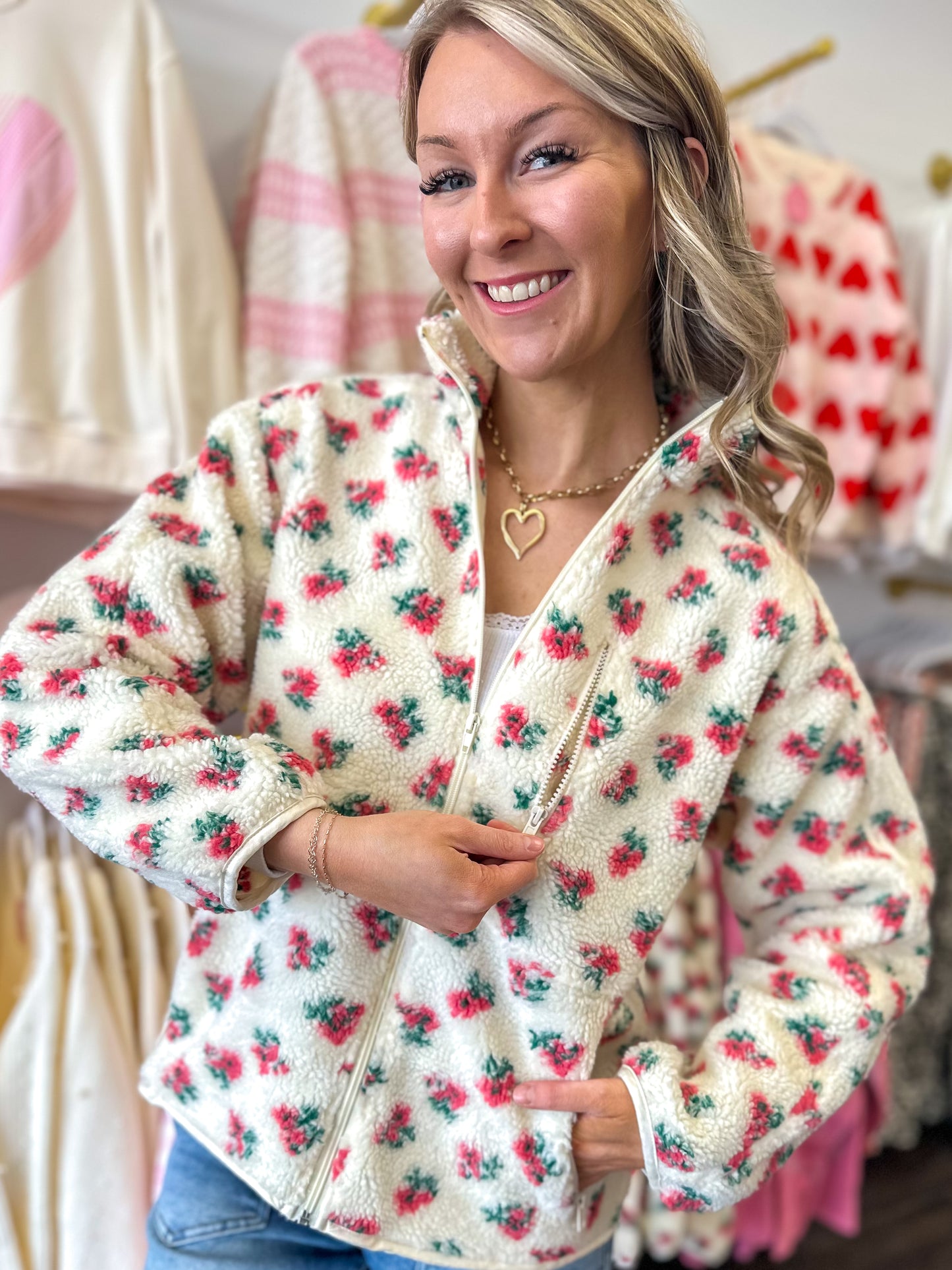 Love In Bloom Zip Up Jacket