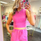 On The Go Wide Leg Pant Set - Fuchsia