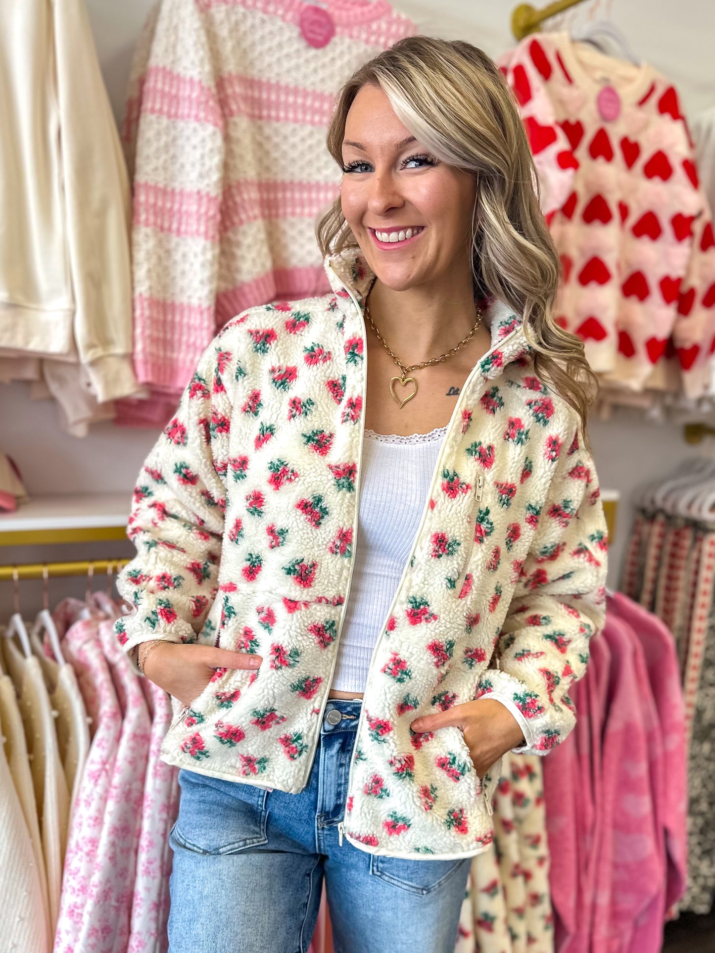 Love In Bloom Zip Up Jacket