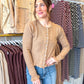 Mabel Ruffle Knit Cardigan - Caramel
