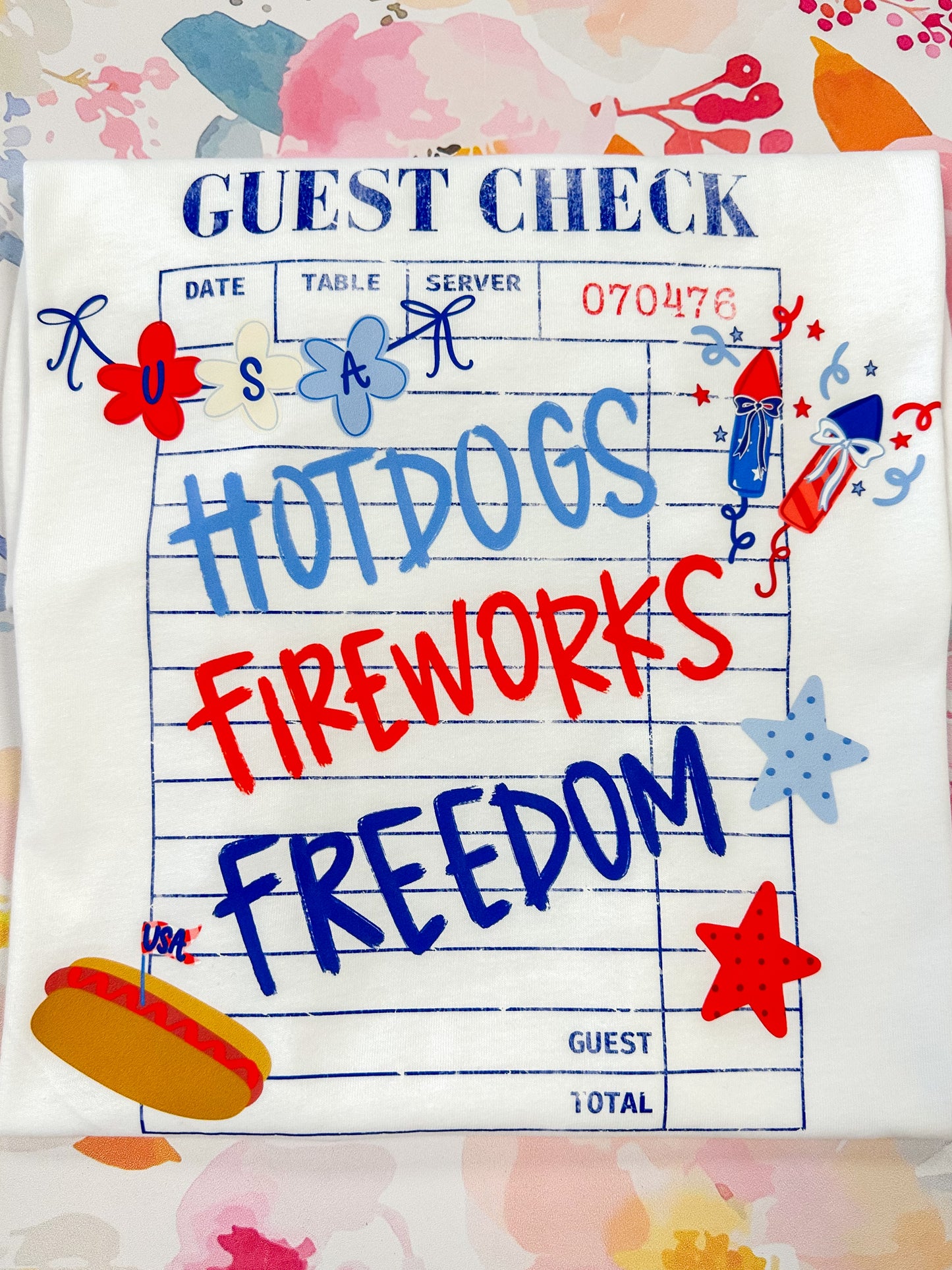 Hotdogs, Fireworks, Freedom Graphic Tee