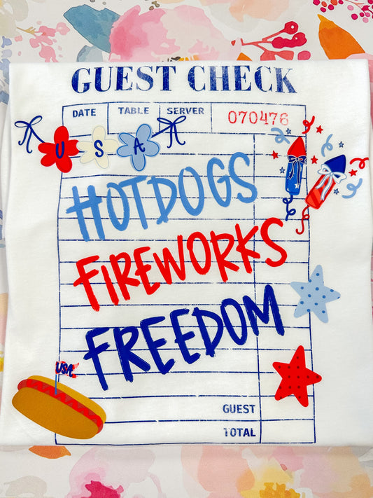 Hotdogs, Fireworks, Freedom Graphic Tee
