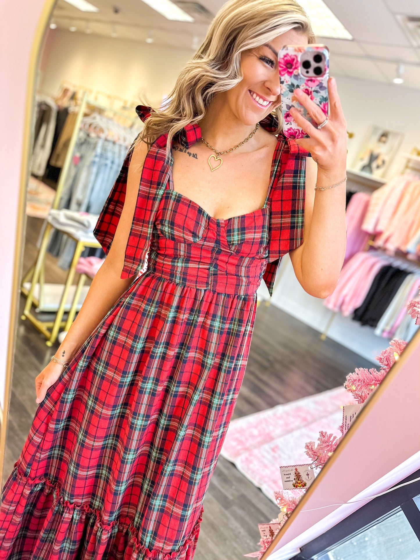 Piper Plaid Sleeveless Midi Dress