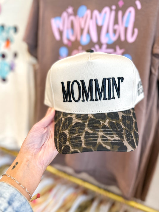 Mommin' Vintage Trucker Hat - Cheetah