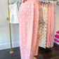 Dottie Scuba Barrel Lounge Pants - Light Pink/White