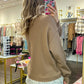 Lottie Lace Trim Thermal Top - Latte