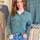 Marlow Mineral Wash Shacket - Dark Teal