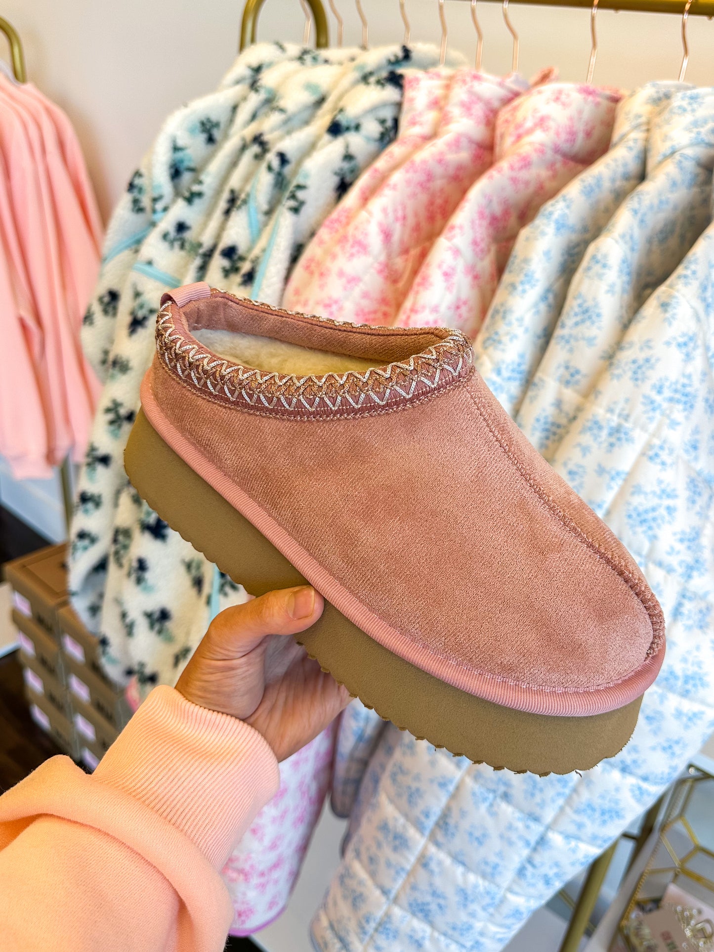 CORKY'S: Pillow Talk Blush Faux Suede Shoes