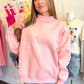 Pray Embroidered Mock Neck Sweatshirt