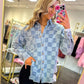Checkered Chic Denim Shacket