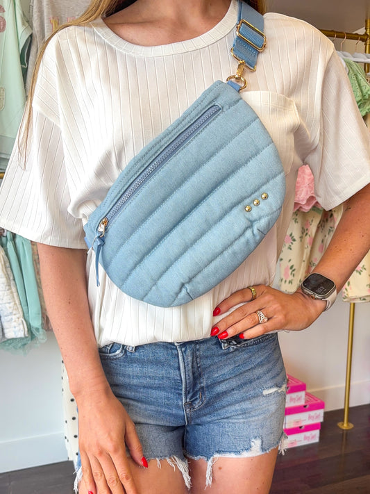 Jolie Puffer Belt Bag - Denim