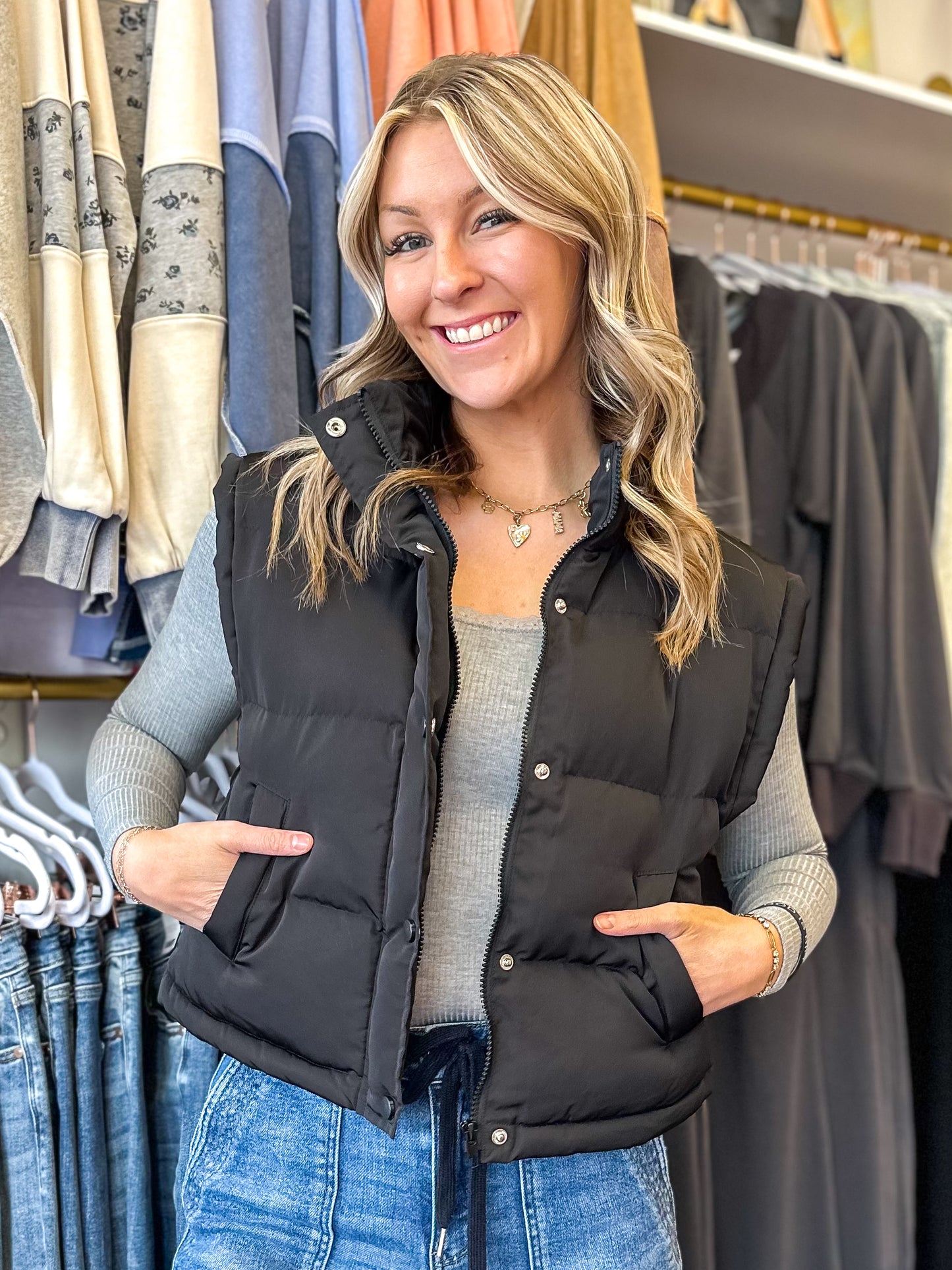 Mallory Mock Neck Puffer Vest