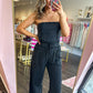 Sloane Strapless Jumpsuit - Ash Black