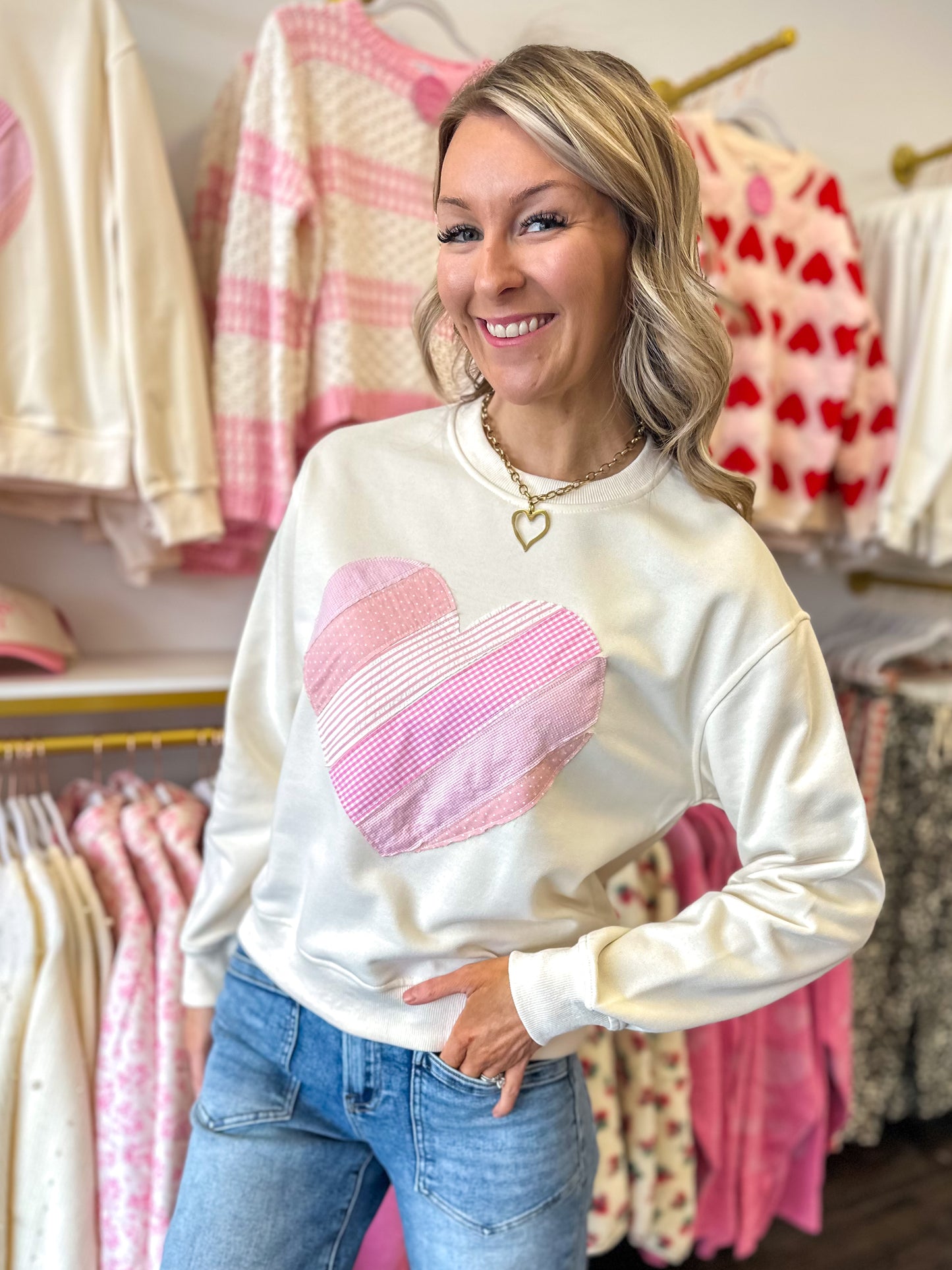 Heart Patchwork Sweatshirt