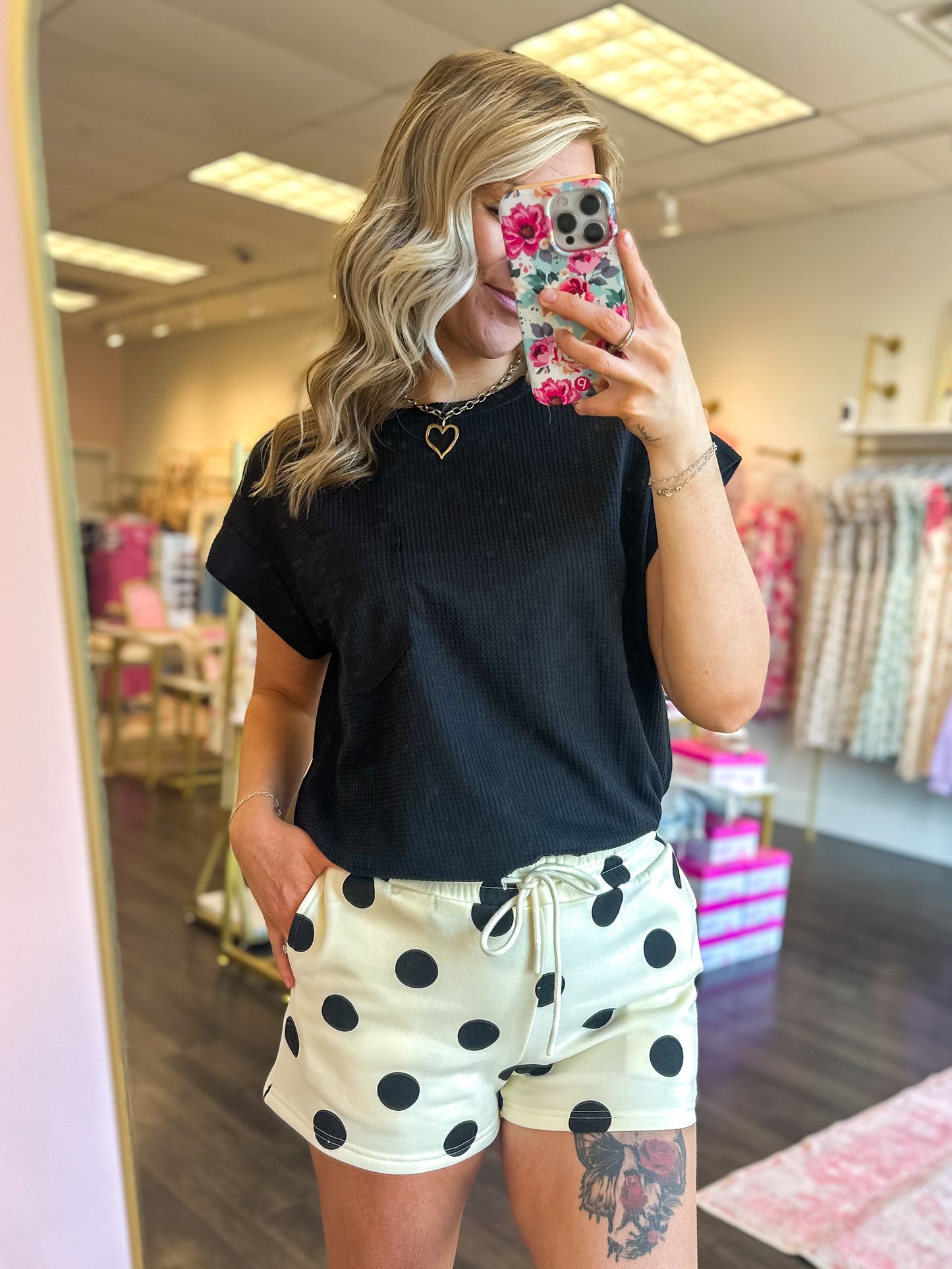 Dottie Darling Polka Dot Shorts - Black