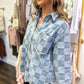 Checkered Chic Denim Shacket
