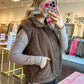 Bailey Button Down Fleece Sherpa Vest - Coco