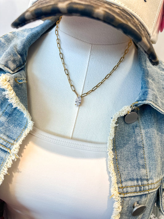 Gold + Diamond Pendant Necklace