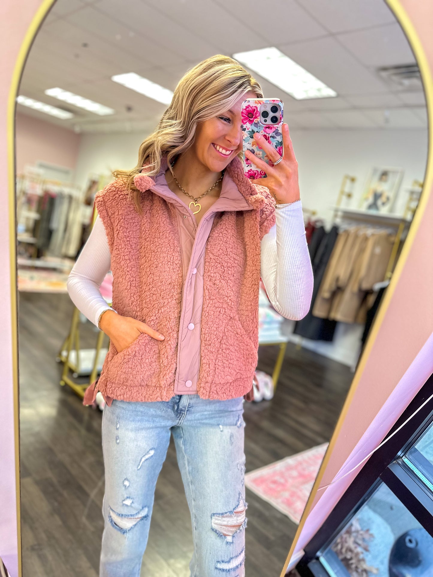 Bailey Button Down Fleece Sherpa Vest