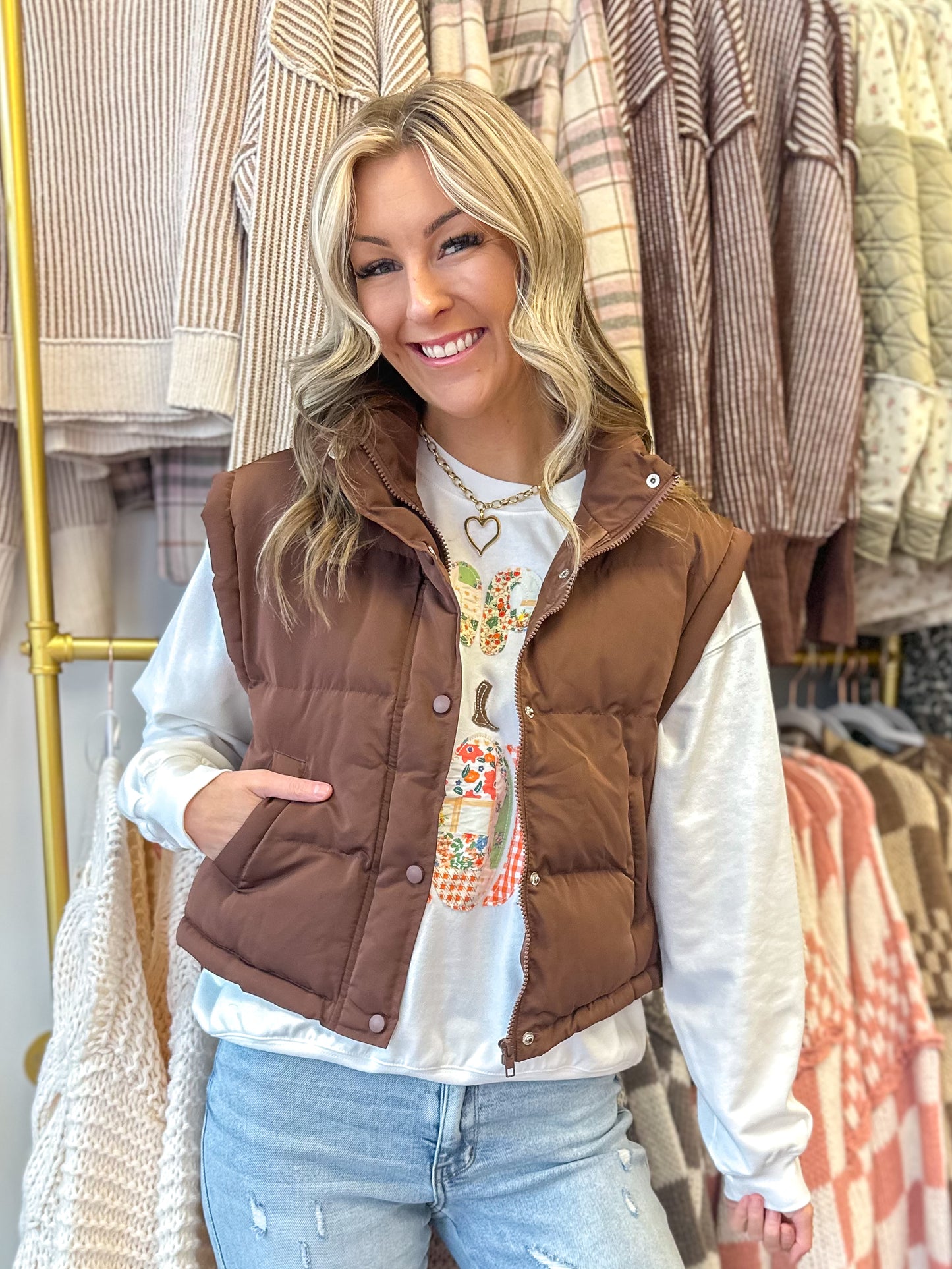 Mallory Mock Neck Puffer Vest