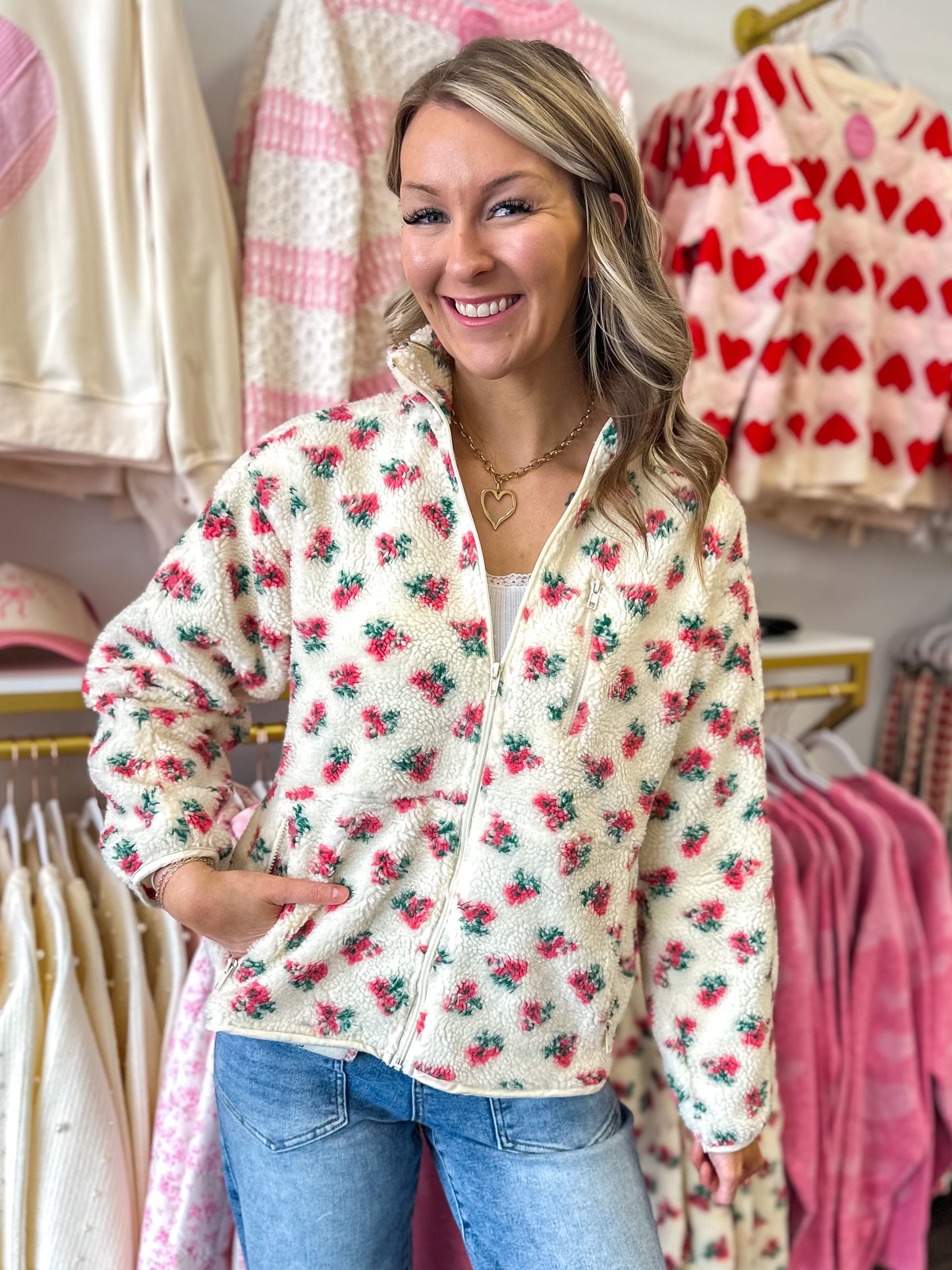 Love In Bloom Zip Up Jacket