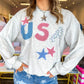USA Patchwork Star Sweatshirt - Heather Ivory
