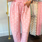 Dottie Scuba Barrel Lounge Pants - Light Pink/White